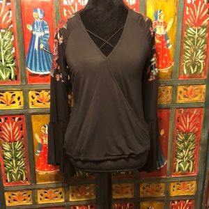 American Eagle Top with Embroidered Embellishment